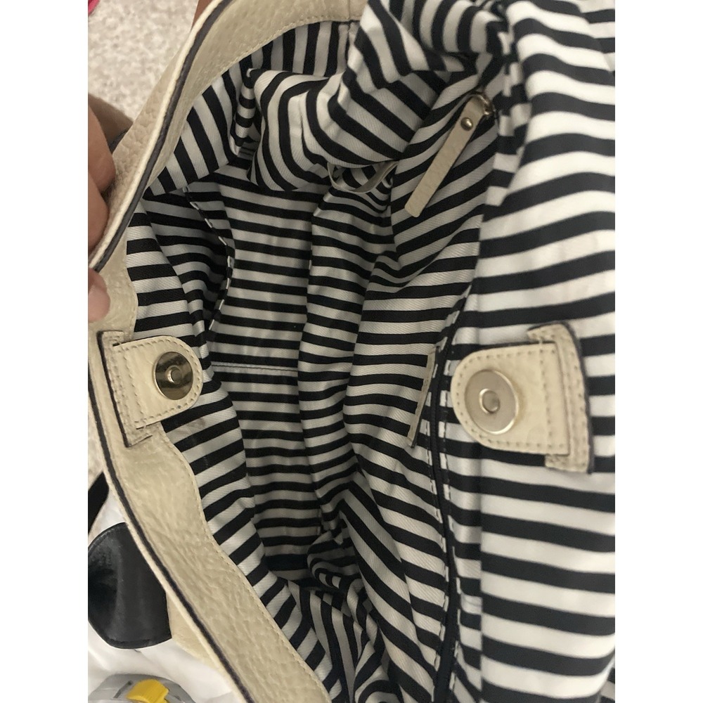 Kate Spade Southport Avenue Carmen Convertible Satchel Cream Black Leather Bag - Picture 8 of 12